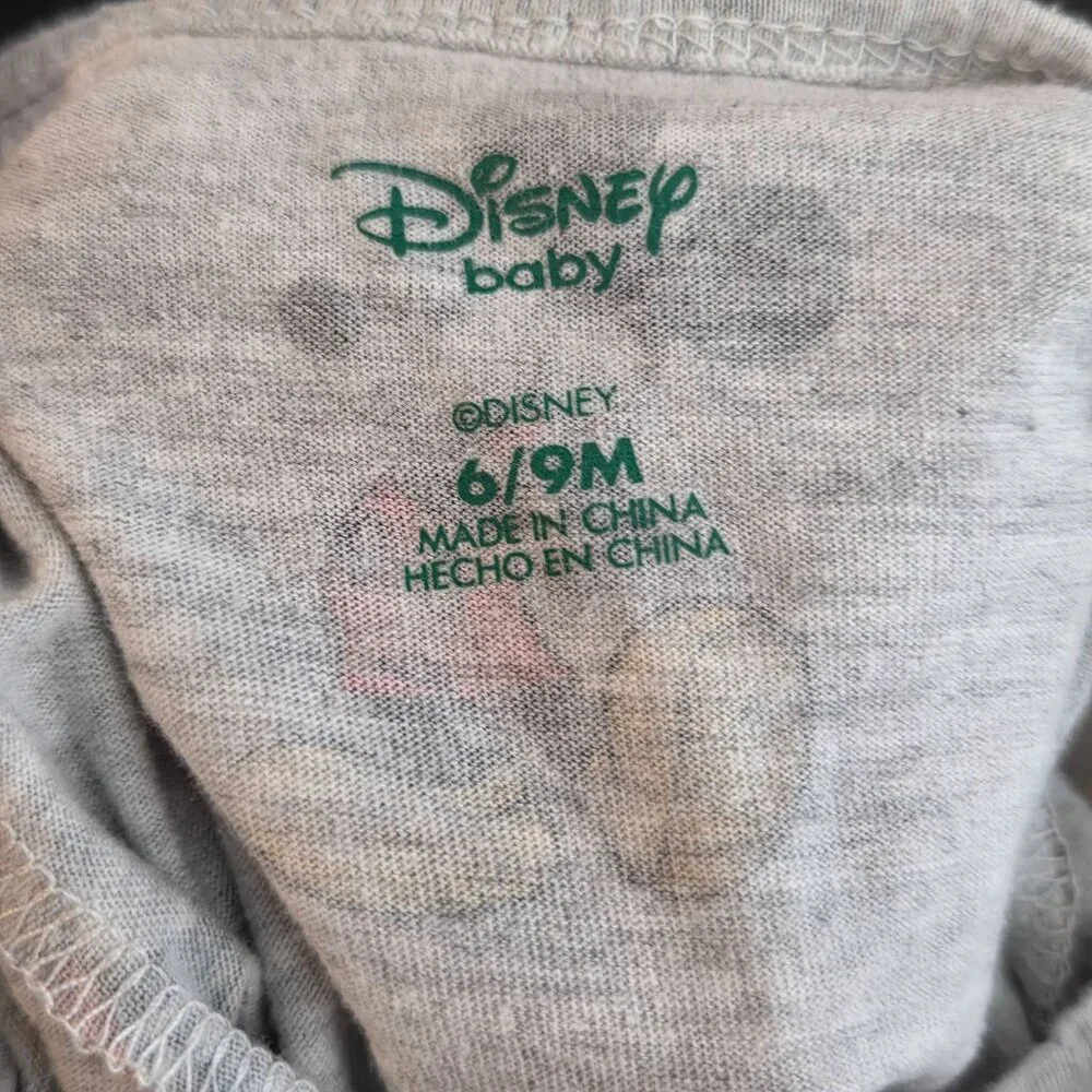 Disney Baby Mickey Mouse Romper Gray All Over Print One Piece Outfit
